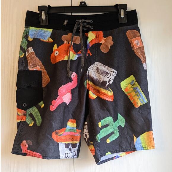 Vans Men's Isla Vista 100% Recycled Colorful Printed Swim Board Shorts Size 28 - Picture 1 of 5